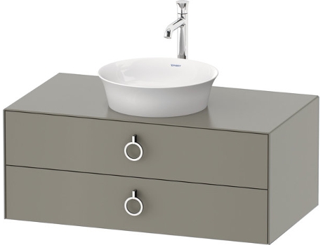 DURAVIT Tulip blanco, mueble de baño colgado en la pared, ancho 1000 x fondo 550mm, con 2 cajones, con tirador, WT49910