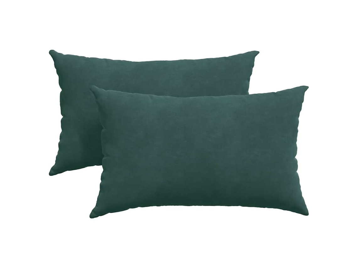 Cojines De Sofá 2 Uds Verde Oscuro 50 X 30 Cm Tela De Pana