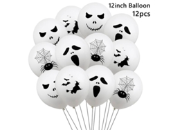 12 globos fluorescentes amarillos de calabaza fantasma para decoración de fiesta de Halloween Viewleaf