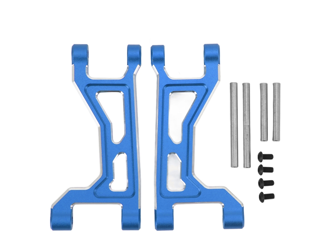 Brazos Superiores Delanteros Y Traseros De Aluminio Para Coche Rc Traxxas Maxx 2.0 1/10, Azul Oscuro.