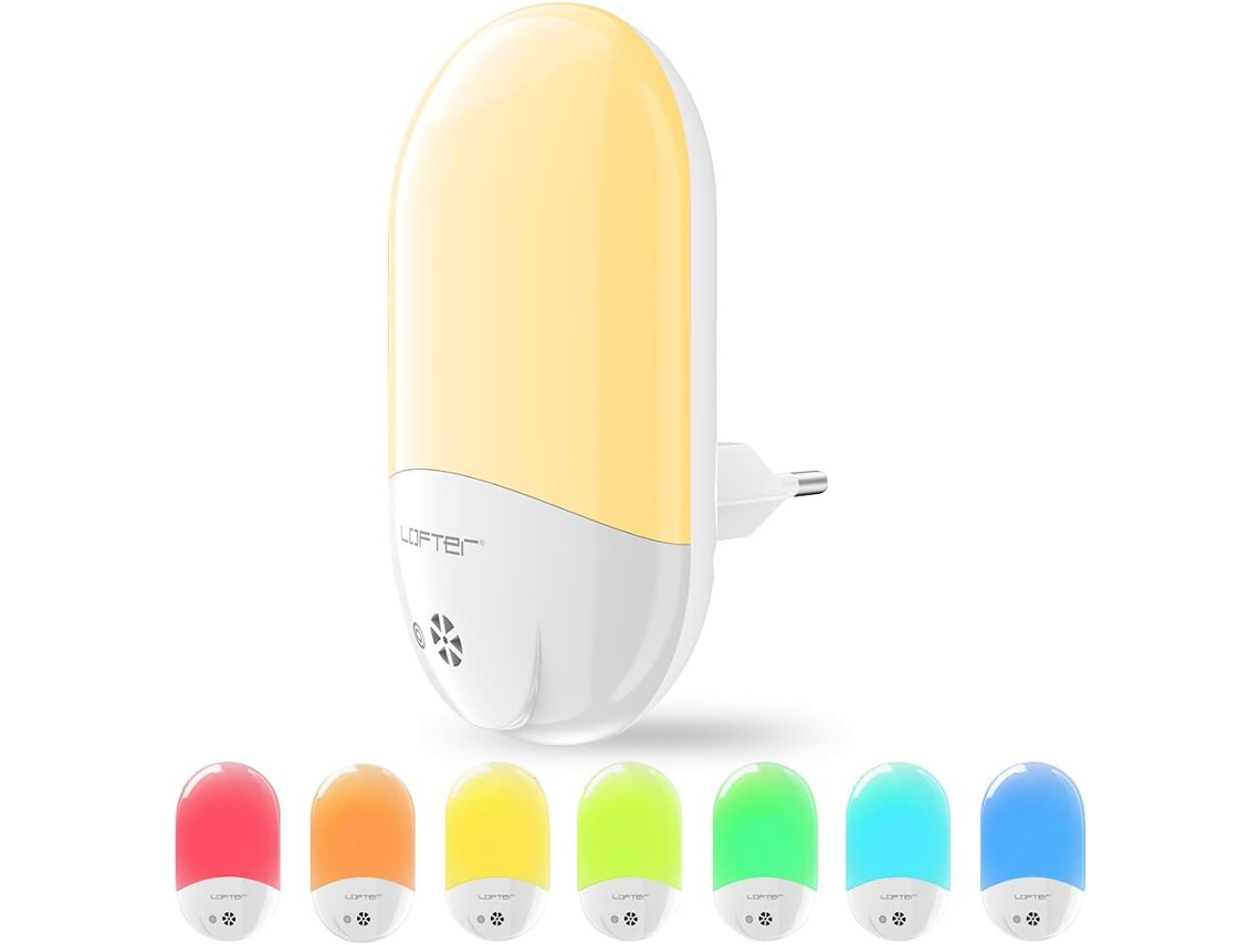 Luces nocturnas inteligentes, sensor de anochecer a amanecer, luz nocturna LED regulable con control de voz para dormitorio infantil, escalera, 1 pieza