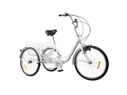 Triciclo para adultos, sistema de 6 velocidades, cesta de almacenamiento grande, color marfil OEM
