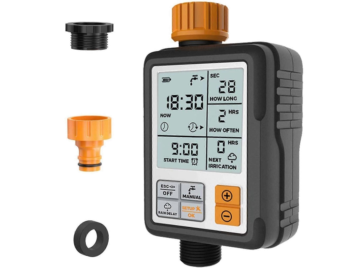 Reloj de agua digital programable, temporizador automático para grifo de jardín, manguera de riego.