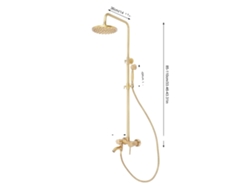 Juego de ducha de baño, acabado bronce, altura ajustable, material de cobre, como se muestra en el fabricante original.
