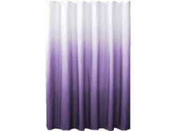 Cortina de ducha impermeable y resistente al moho, con degradado morado y 12 ganchos (180 x 180 cm)