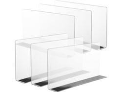 Juego 6 Separadores Estantes Transparentes Pvc Forma Diseño Magnético Esquinas Ángulo Recto Organizar