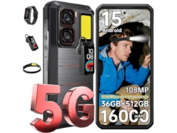 Teléfono inteligente Oukitel WP300 de 6,8 pulgadas, 5G, 36 GB, 512 GB, 16000 mAh, Android 15, resistente.
