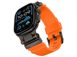 Correa XIAOMOYU para Apple Watch de 44/45/46/49 mm (Negro Naranja)