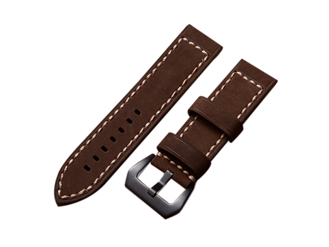 Correa para reloj (cuero genuino, hebilla de acero)