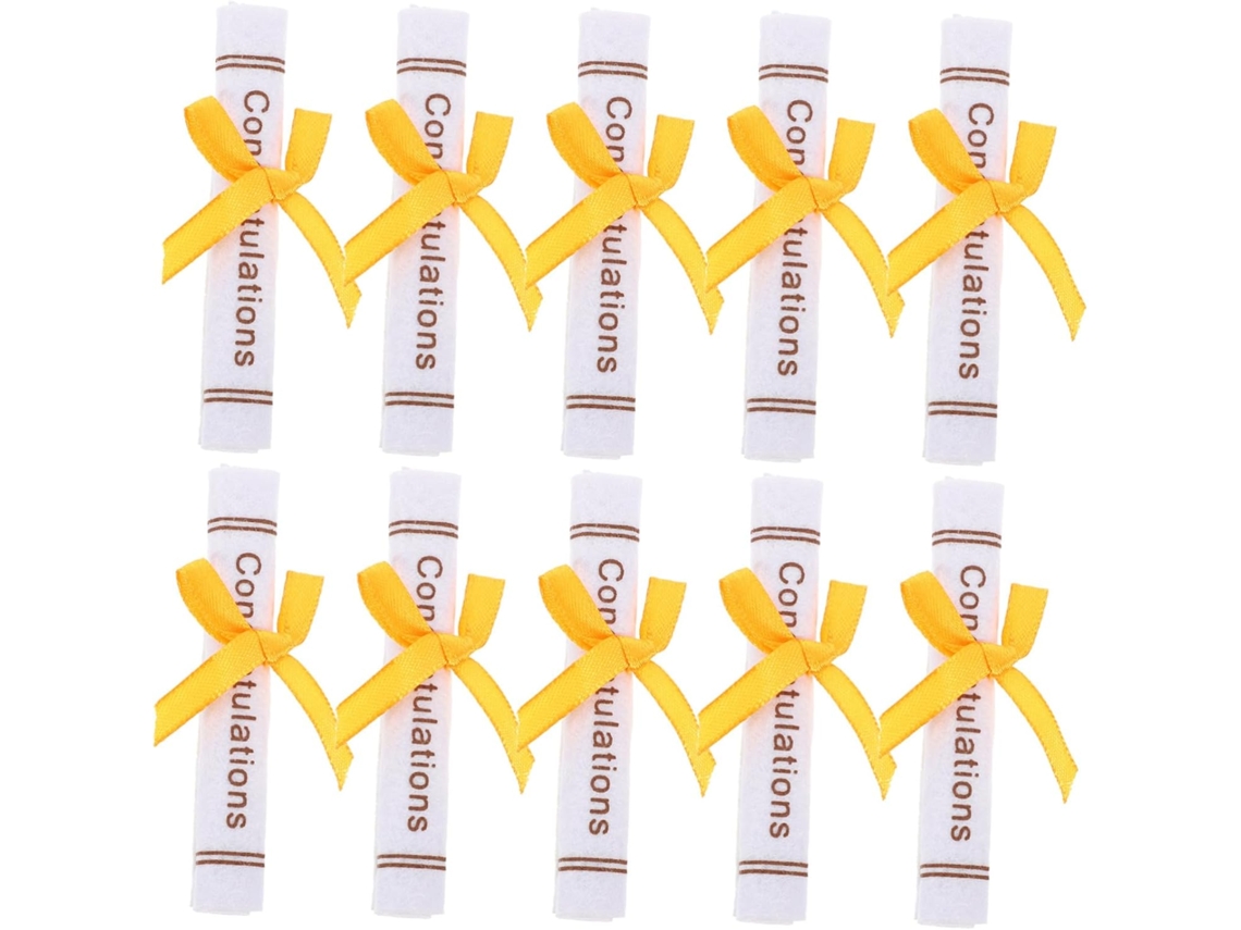 Juego de 25 piezas para decoración de graduación, adornos de tela, no son mini certificados, recuerdos para fiestas.