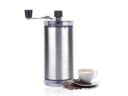 Molinillo de café portátil para uso doméstico, fabricado en acero inoxidable, resistente al polvo y con accionamiento manual con manivela. Sfushos