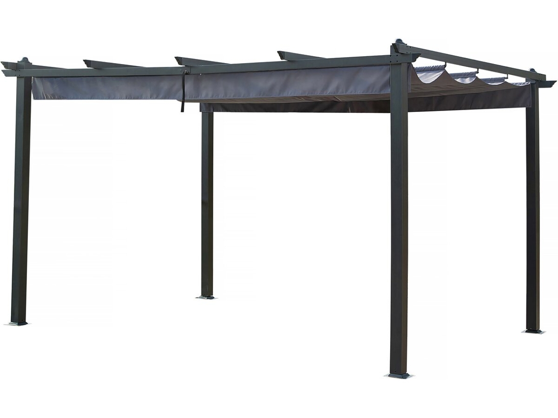 Pérgola De Aluminio Con Techo Retráctil - 3 X 4 M - Antracita