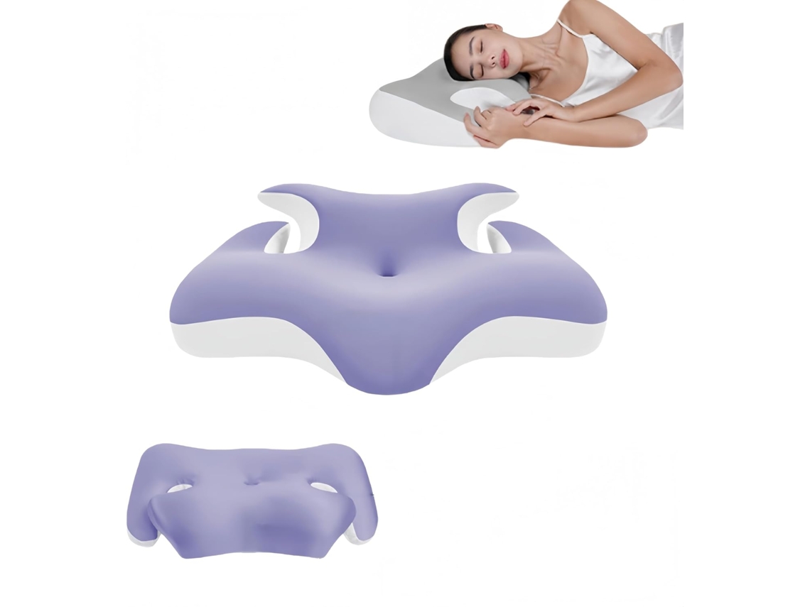 Almohada De Espuma Viscoelástica Para El Cuello, Almohada Ortopédica Ergonómica, Almohada De Soporte De Seda Helada, Color Morado Gertiz