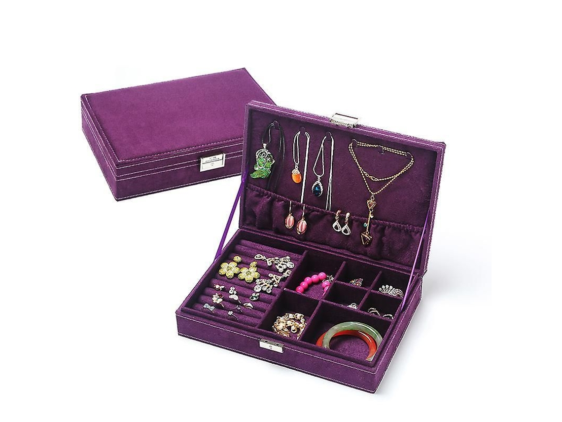 Caja organizadora de joyas de seda, modelo 2026, con amplia capacidad para pendientes, collares y pulseras.