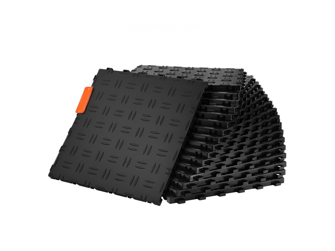 Juego de baldosas antideslizantes negras de 305x305 mm para garaje y taller Tekmaquinas