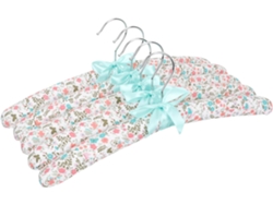 Juego 5 Perchas Antideslizantes Acolchadas Algodón Esponja Delicada Ideales Guardar Armario Trajes Ropa