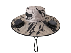 (camuflaje Cuadrado Caqui) Sombrero Con Ventilador Solar, Recargable, Parasol Para Pesca Al Aire Libre Y Protección Solar