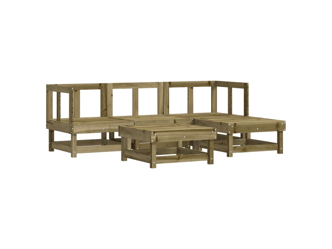 Maison Exclusive - Juego De Sofás De Jardín 5 Piezas Madera De Pino Impregnada