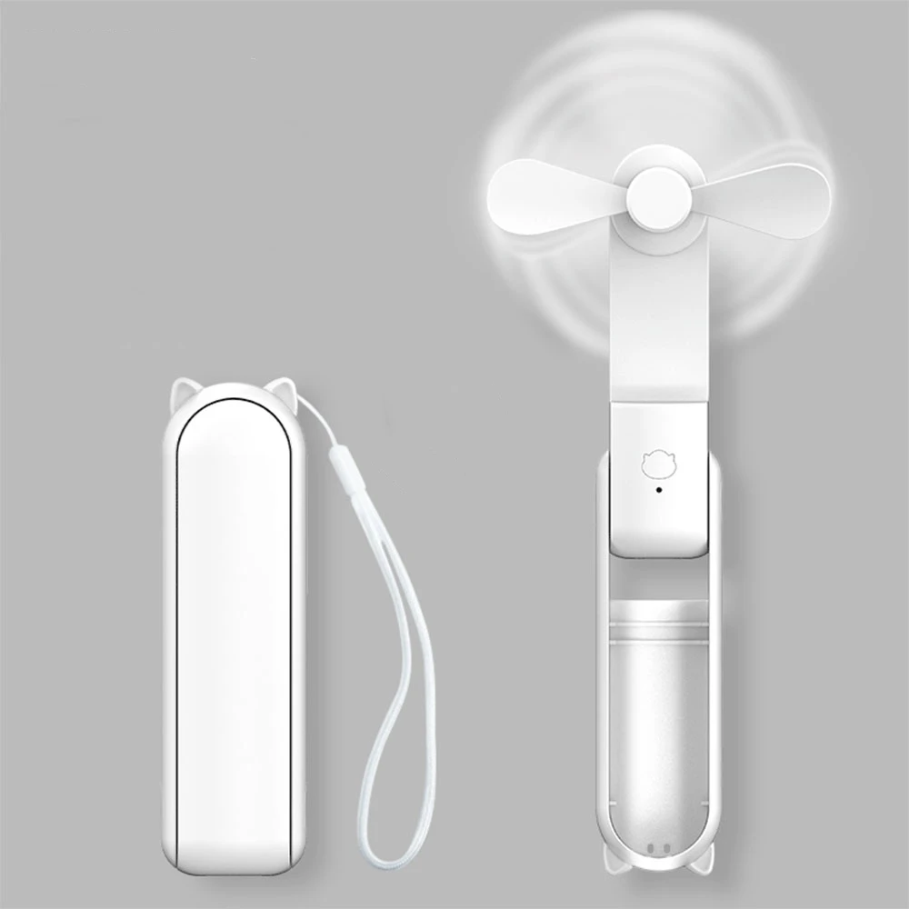 Ventilador Portátil Mini De Mano (blanco), Con Batería Recargable Usb. Ventilador De Mano Con Función De Batería Externa.
