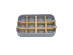 (gris) Jabonera De Baño De Bambú, Plato De Ducha, Accesorio De Baño Unisex