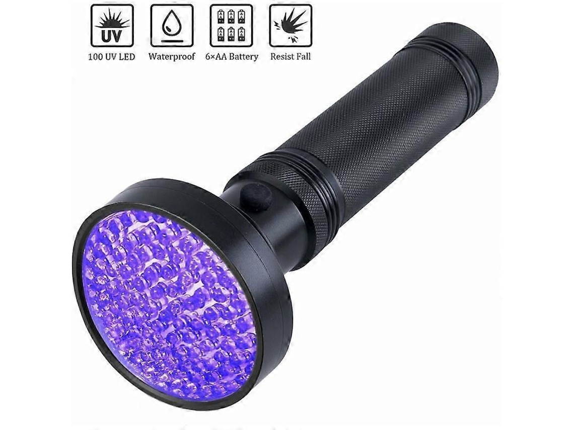 Linterna UV de luz negra con 100 LED, lámpara ultravioleta con gafas UV, mini lámpara ultravioleta, detector de orina GOKOCO