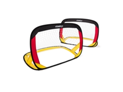 Relaxdays Juego De 2 Porterías Plegables Mini, Negro, Rojo Y Dorado, 80 X 119 X 83 Cm
