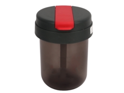 Vaso De Agua Portátil De 300 Ml Con Pajita De Silicona Para El Trabajo Y El Deporte, Material De Pc Duradero, Negro.