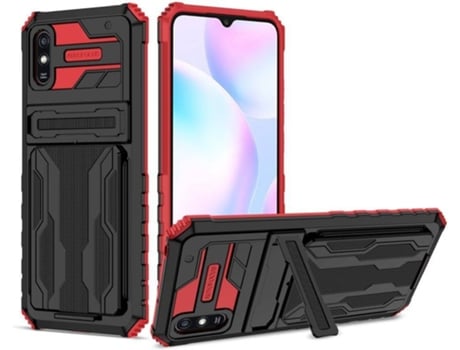 Funda Xiaomi Redmi 9A HFS-HOUSE Kickstand (Rojo)