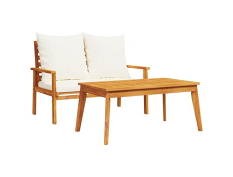 Set de muebles de jardín VIDAXL con cojines madera maciza acacia