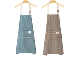 2 Unidades De Aventales De Cocina Ajustables Con 2 Bolsillos Para Hombre Y Mujer (rayas)