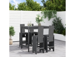 Juego de bar de jardín de 5 piezas en pino macizo gris DKD Home Decor