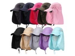 Danu26-gorra Visera De Senderismo Y Pesca Con Cubierta Facial Y Cuello Protector Uv Desmontable Gorro Solar
