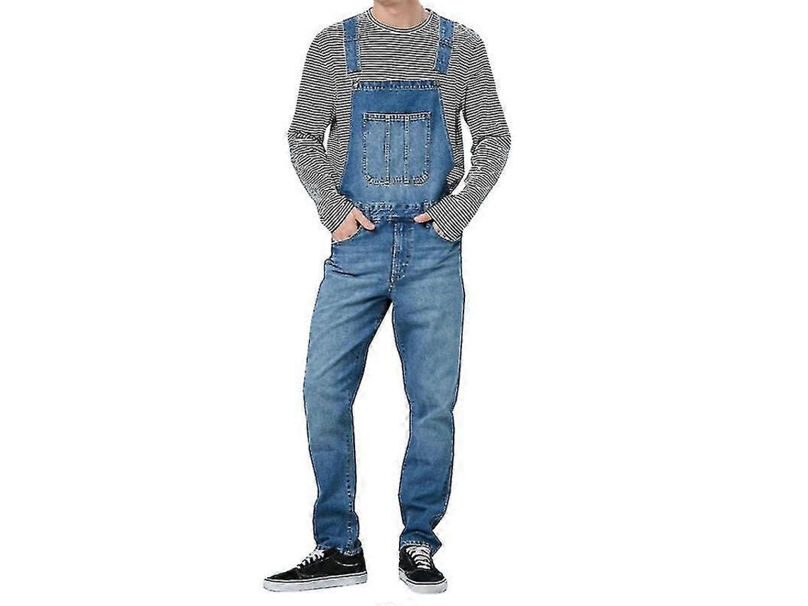 Mono de mezclilla con tirantes y peto para hombre