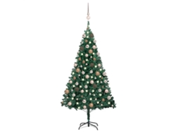 Árbol de Navidad VIDAXL preiluminado con luces y bolas verde (150 cm)