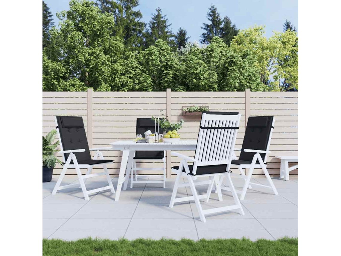 Cojines De Silla Con Respaldo Alto 4 Uds Tela Oxford Negro