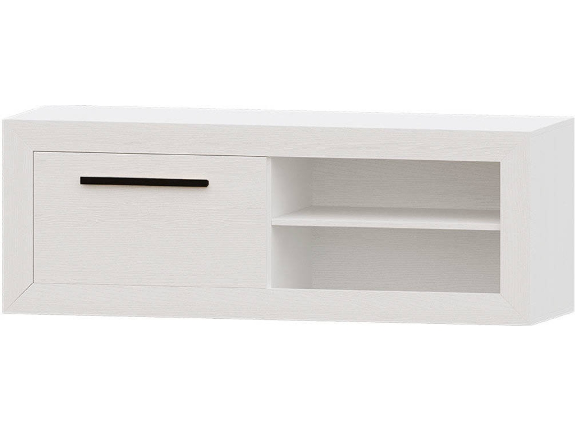 Mueble de TV MUEBLAM Niza (140x50x42 cm - Melamina - Blanco y Negro)