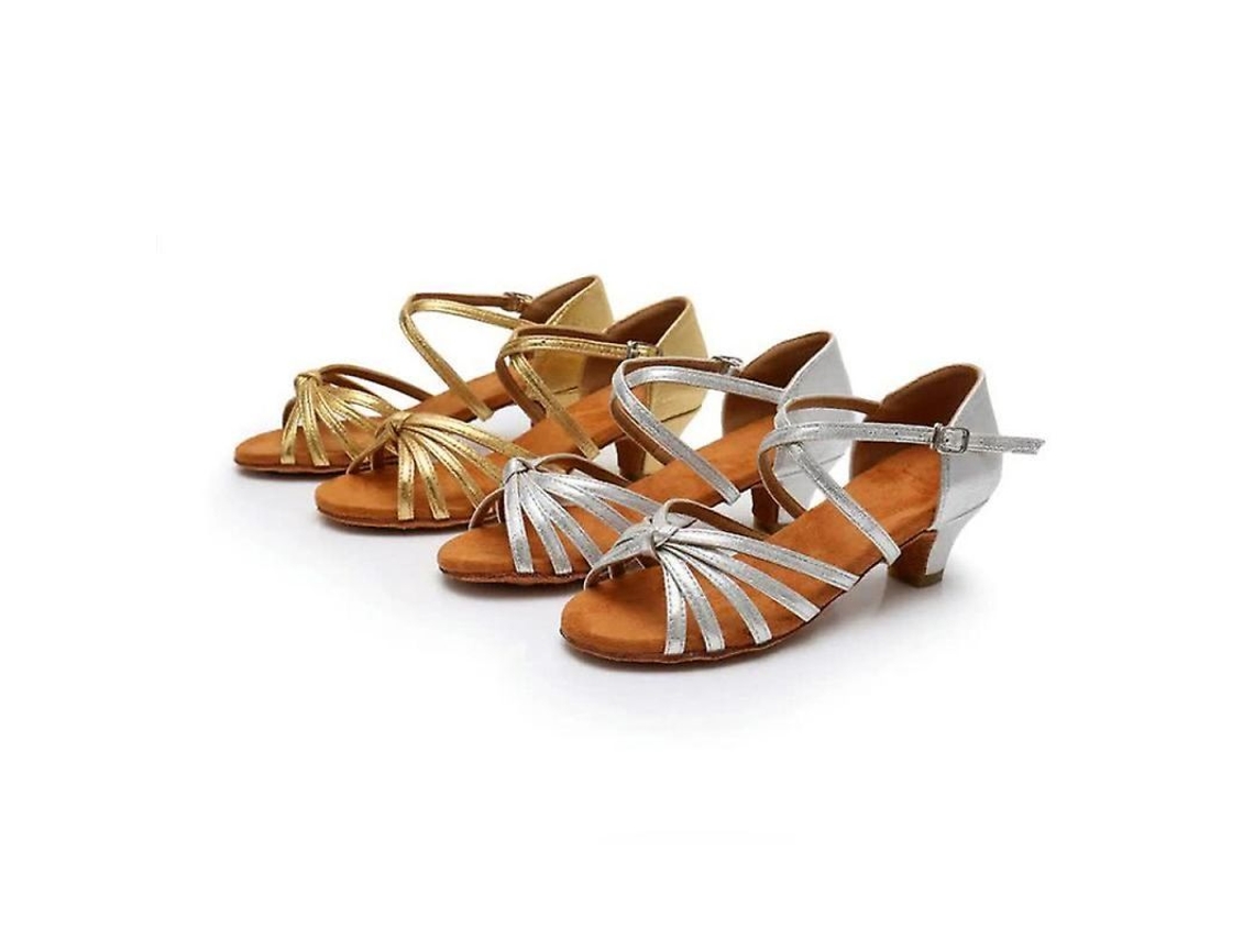 Zapatos De Baile De Salón Para Mujer, Zapatos De Tango Latino Para Adultos, Gold Ltd