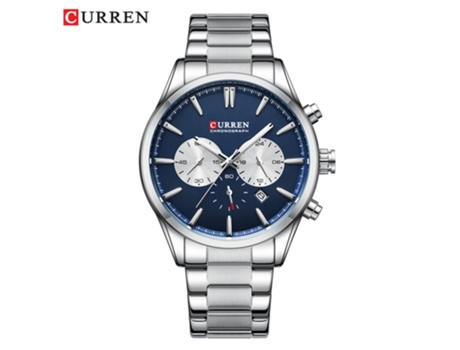 Relojes de Moda para Hombre Relojes de Pulsera multifunción Impermeables de Cuarzo con Fecha Reloj para Hombre-Concha Blanca Azul LUUCOZK