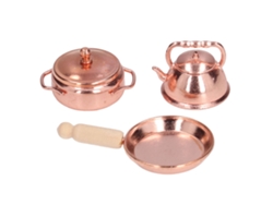 Juego De Utensilios De Cocina En Miniatura A Escala 1:12 Para Casa De Muñecas - Metal (3 Piezas)