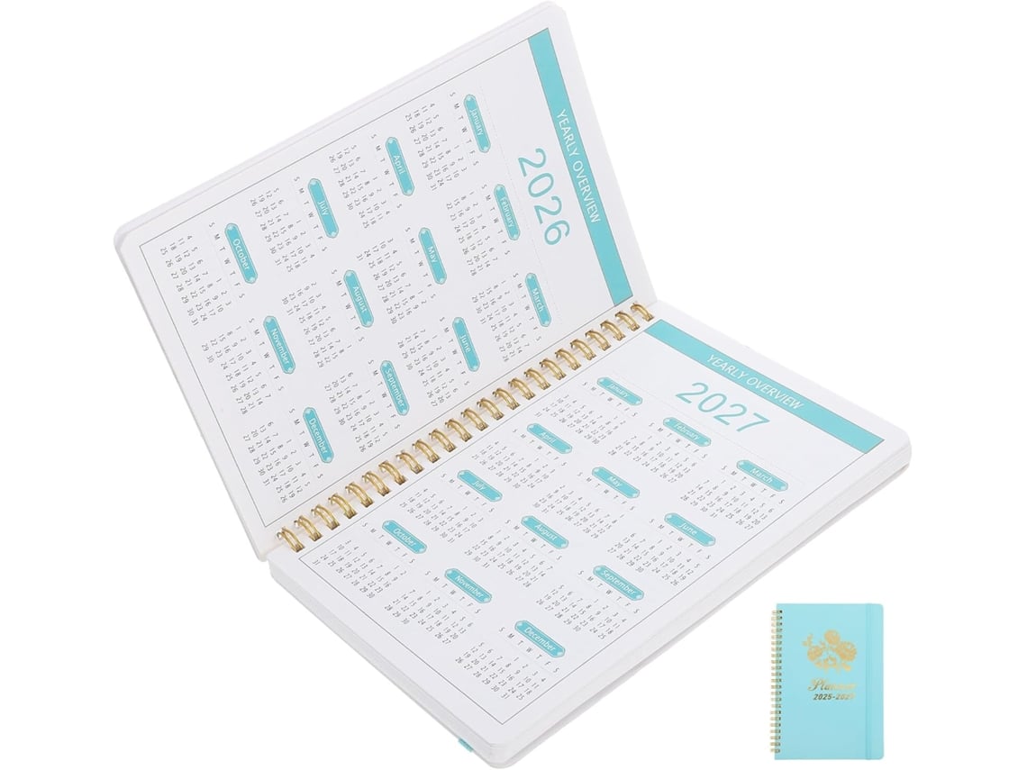 Planificador delgado en inglés con calendario diario de Gokoco.