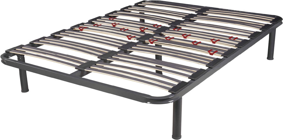 Dhome Somier Multilaminas 90x190 patas incluidas estructura de acero reforzada laminas haya.cama matrimonio o individual dormitorio con negro compatible 190 90
