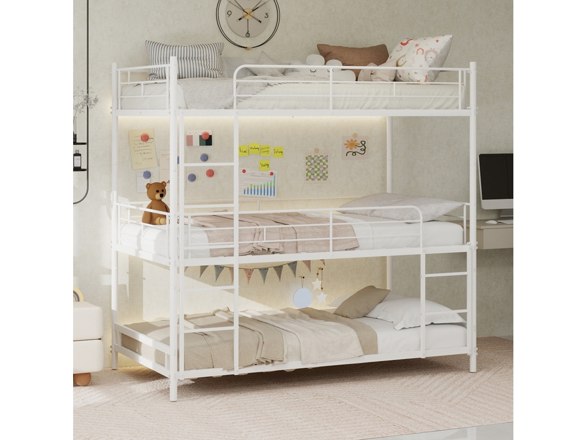 Base De Cama Con Listones, Escalera, Protección Lateral, Fácil Uso En El Suelo, Fácil Montaje.