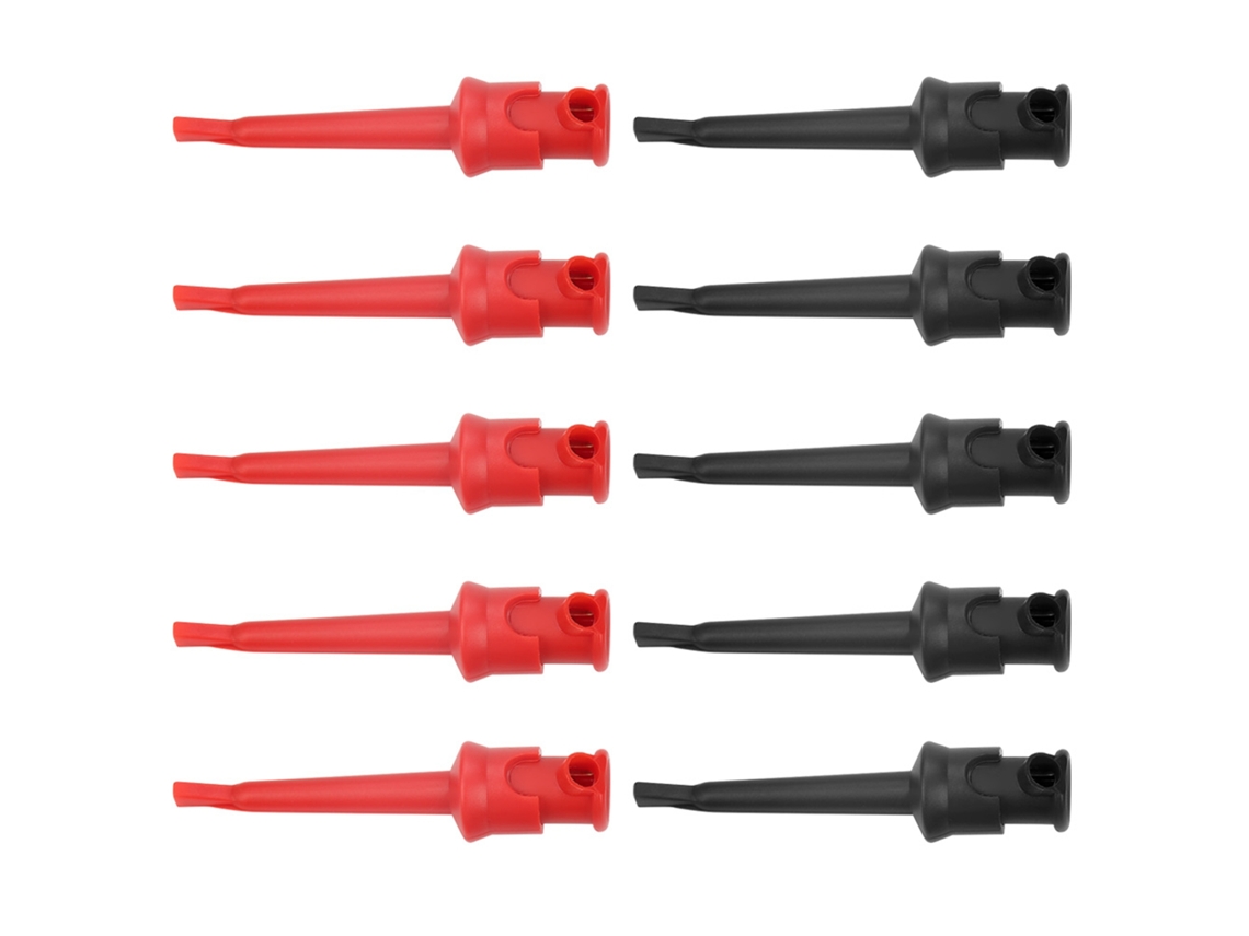 10 Ganchos De Prueba P5002 Para Multímetro De Circuitos Integrados Smd Con Cable De Soldadura Negro Y Rojo.