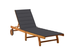 Tumbona de jardín Mueble para patio Asiento de jardín con cojín madera maciza de acacia