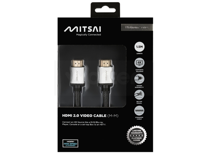 Cable de Vídeo HDMI MITSAI (Macho-Macho) Platinum 1,5M — 1,5 m