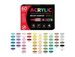 Bolígrafo de tinta acrílica con punta suave, bolígrafo de arte infantil DIY, 60 colores Digitallab