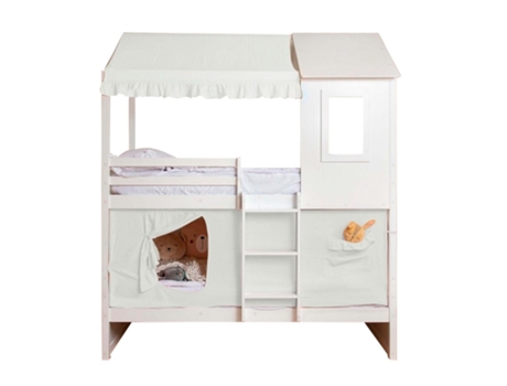 Techo para litera litera Casita 105 algodón blanco 70x189/164x133cm MUEMUE