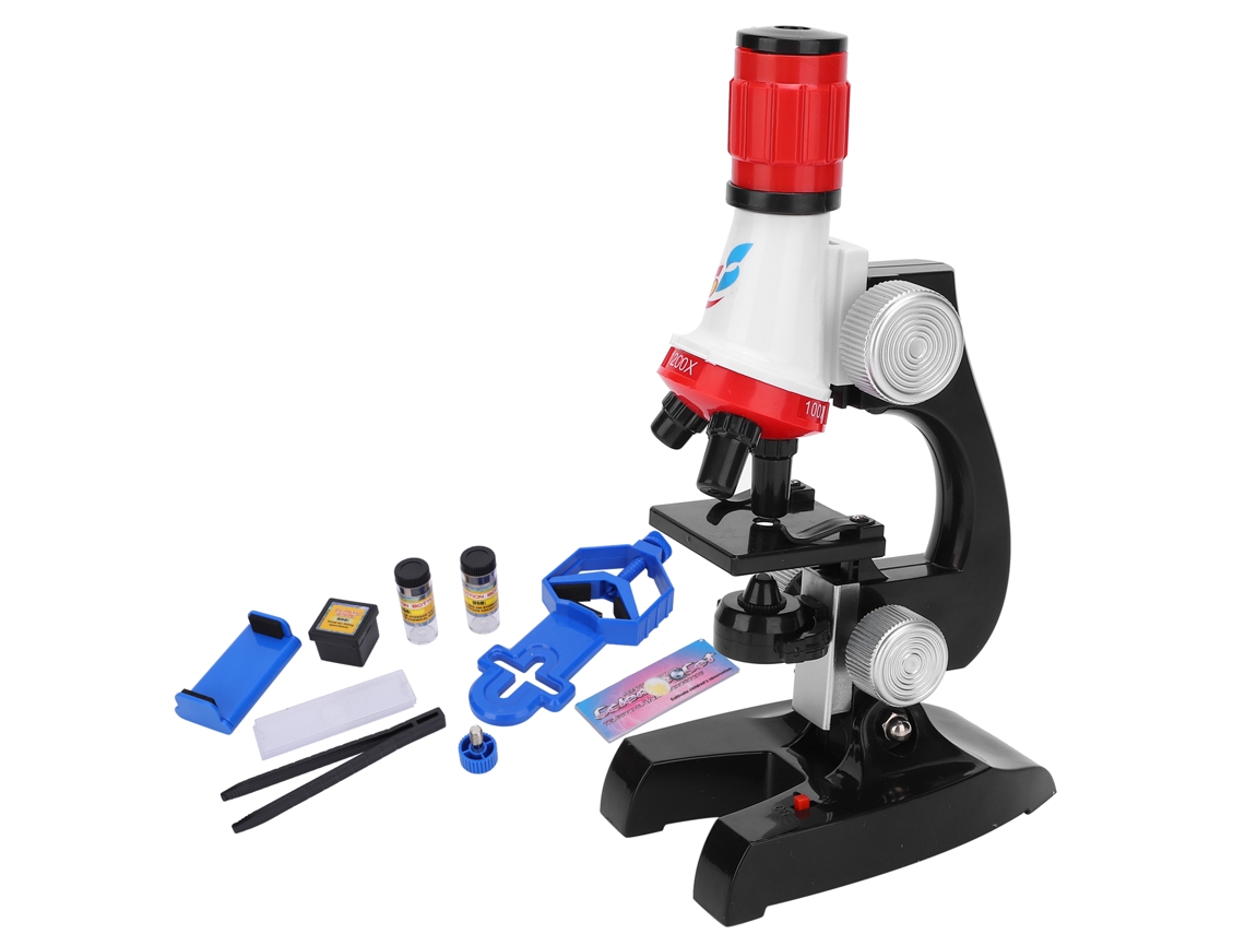 -microscopio Biológico Led Para Niños 100x-400x-1200x Juguete Educativo Científico Para Principiantes Rojo