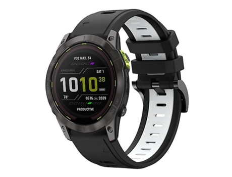 Correa De Reloj Inteligente Para Garmin Enduro 2, Correa De Silicona Deportiva De Dos Colores, Color Blanco Y Negro, 26Mm VENISYMLIS