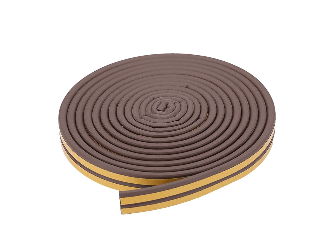 Cinta Autoadhesiva De Sellado Para Puertas Y Ventanas, 5 M, 9 X 6 Mm, Caucho Epdm, Antirruido, Color Marrón.